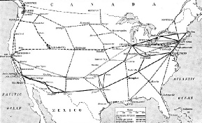 THE PRINCIPAL AIR ROUTES OF THE UNITED STATES