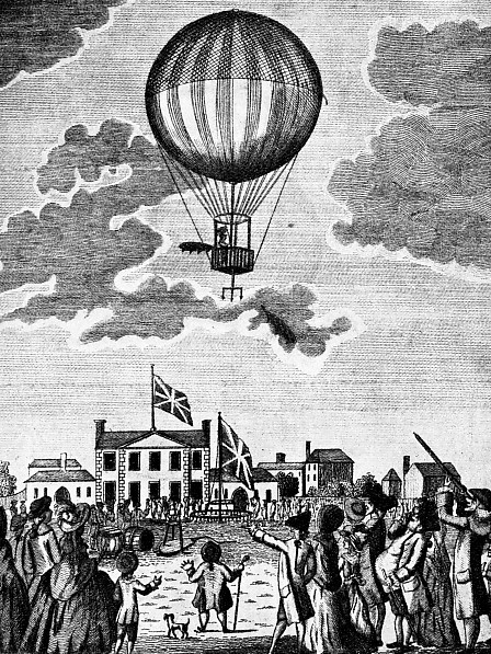 AN ALTITUDE OF FOUR MILES was the estimated height to which Lunardi climbed during his first balloon ascent