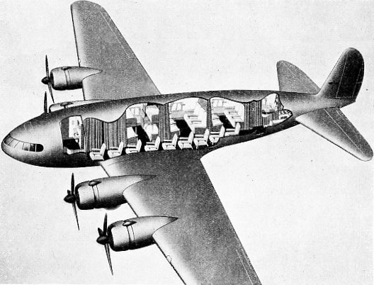 Pan American Airways are to use a number of air liners of the type illustrated by this drawing