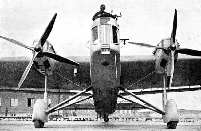 This Dornier Do.23 is a high-wing monoplane bomber
