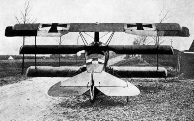 ONE OF THE OUTSTANDING MACHINES OF THE WAR was the Fokker triplane