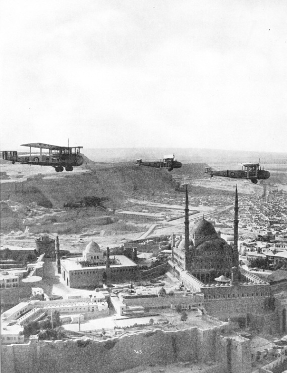 RAF VICKERS VALENTIA TROOP CARRIERS flying above the citadel at Cairo