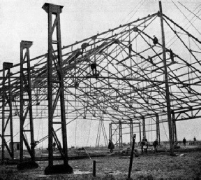 One of the hangars being built at Manchester Airport.