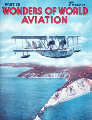 A Southampton class flying boat in the air over the Needles