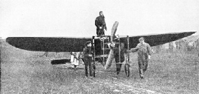 Bleriot’s monoplane is wheeled out ready for the Channel crossing