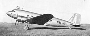 ONE OF THE DOUGLAS DC-3 AIR LINERS used on the KLM long-distance service to Batavia