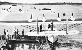THE PAN AMERICAN AIRWAYS FLYING BOAT, SAMOAN CLIPPER, in the harbour at Auckland