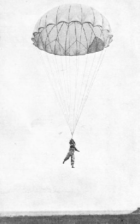 THE THIRD AND FOURTH STAGES in a parachute descent are the controlling of the descent and the landing