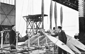 ALL PROPELLERS OF EMPIRE FLYING BOATS are thoroughly checked every 270 hours of running
