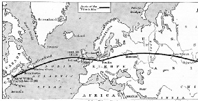 A FLIGHT ROUND THE WORLD in an official time of 8 days, 15 hours 51 minutes