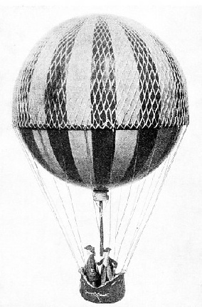 MODEL OF THE FIRST HYDROGEN BALLOON in which human ascent was made