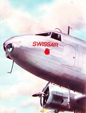 FIVE RADIO AERIALS ARE USED on this Douglas DC-2 air liner of Swissair