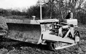 A Bulldozer fitted to a crawler tractor may be used for clearing the ground for an aerodrome.