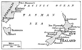 THE DISTANCE FROM NEW ZEALAND TO AUSTRALIA is about 1,300 miles