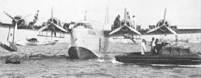 Caledonia, the Imperial Airways flying boat, is driven by four Bristol Pegasus Xc engines