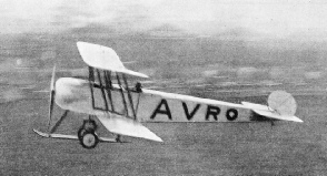 THE FIRST AVRO 504 making a landing at Hendon in May 1913