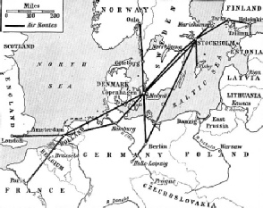 AIR ROUTES from Sweden