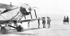 Men of the Transjordan Frontier Force bringing a report to a waiting Air Force Patrol near Haifa