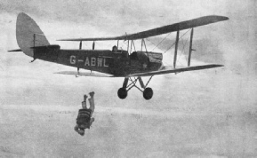 AFTER HE HAS JUMPED OR DIVED from the aircraft, the parachutist’s next task is to release the parachute