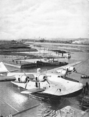 LAUNCH OF AMERICA’S LARGEST AEROPLANE, the new Boeing 314 clipper