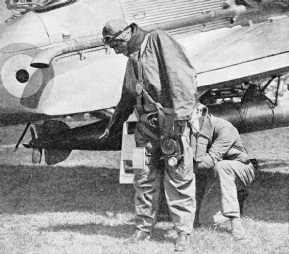 STRAPPED TO THE KNEE of a test pilot about to carry out test flights is a knee pad