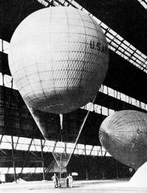 A UNITED STATES ARMY BALLOON prepared for a race