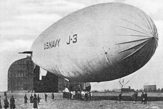 A NON-RIGID AIRSHIP of the U.S. Navy