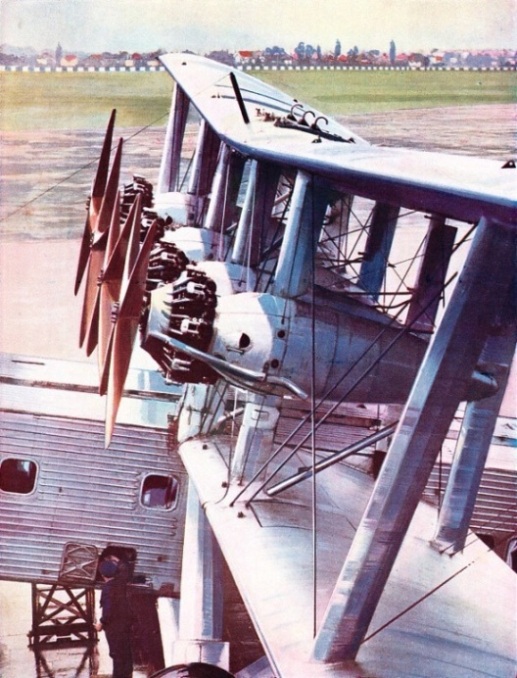THE FOUR BRISTOL JUPITER ENGINES of the Imperial Airways liner Scylla