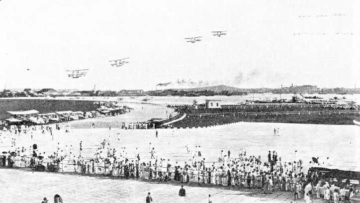 THE FLY PAST AT THE OFFICIAL OPENING of the Singapore airport on June 12, 1937