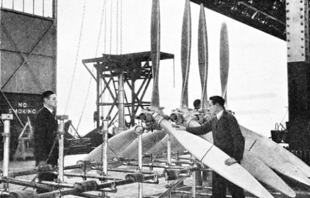 ALL PROPELLERS OF EMPIRE FLYING BOATS are thoroughly checked every 270 hours of running