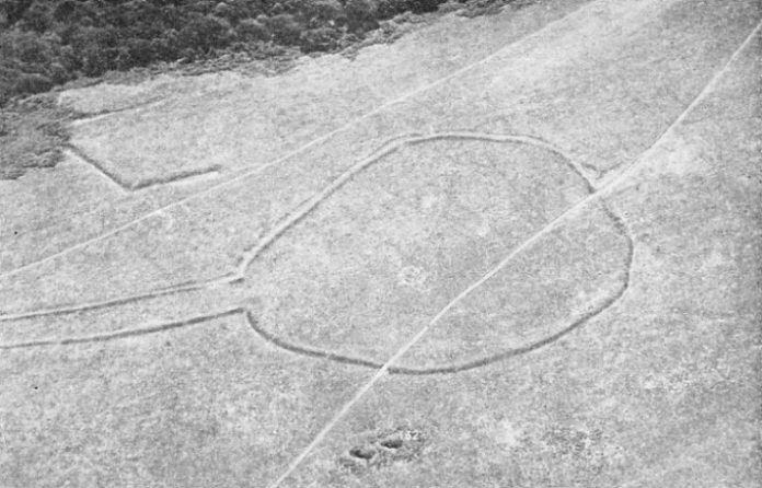 EARTHWORKS IN SOMERSET seen from the air