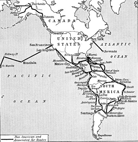 ALL THE MILEAGE of the Pan American Airways system is outside the boundaries of the United States