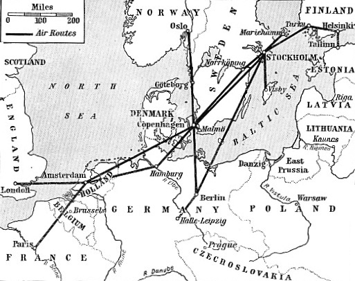 AIR ROUTES from Sweden