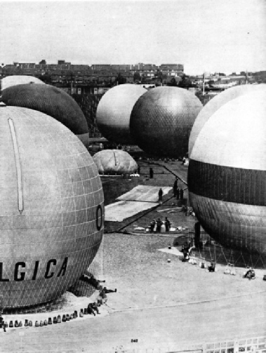 BALLOONS INFLATED FOR THE GORDON BENNETT RACE in 1937