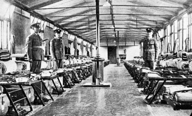 ONE OF THE BARRACK ROOMS at the training centre at Orpington, Kent