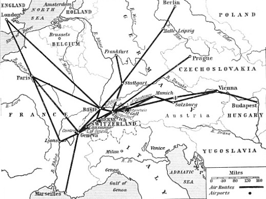 THE INTERNATIONAL AIR ROUTES TO AND FROM SWITZERLAND