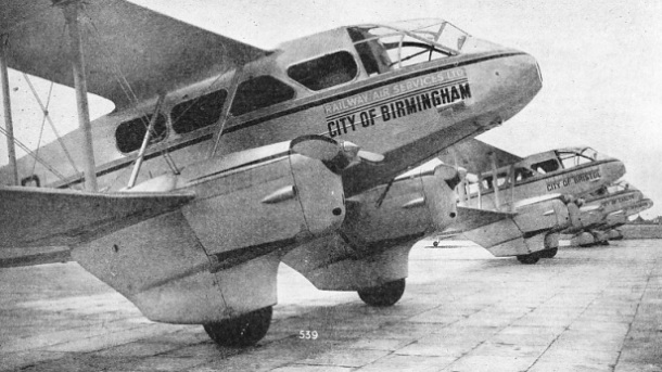 D.H.89 RAPIDE AIRCRAFT are used on some of the Railway Air Services routes