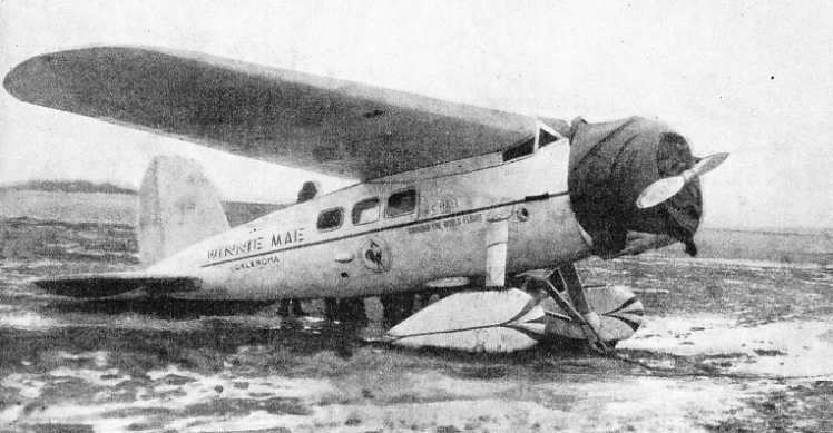 the Winnie Mae landed after the 1,300-miles trip from Fairbanks, Alaska