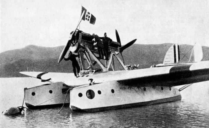 A FORMATION FLIGHT ACROSS THE SOUTH ATLANTIC was undertaken by twelve Italian seaplanes under the leadership of General Italo Balbo
