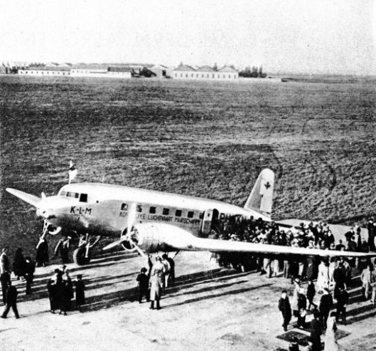 A KLM AIRLINER AT MILAN AERODROME