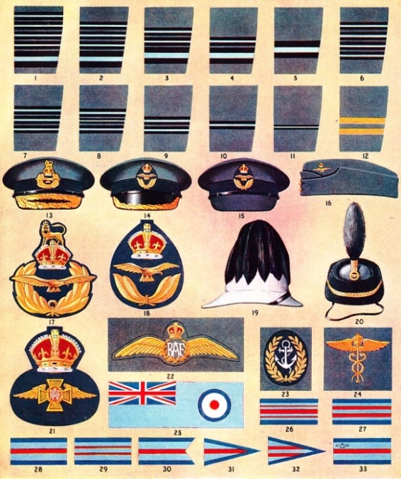 Ranks badges and flags of the RAF