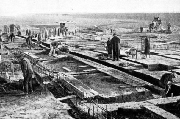 Foundations for the hangars at Shoreham Airport