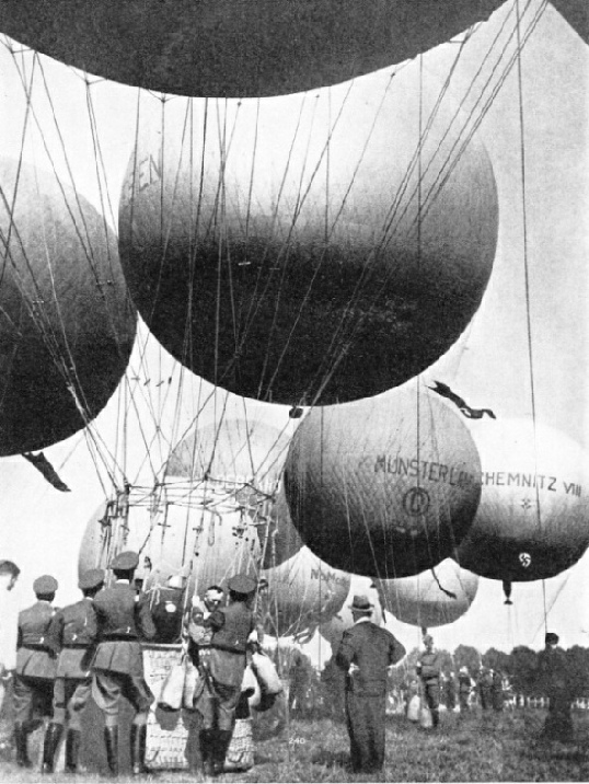 AT THE STAR OF A BALLON RACE from Dusseldorf, Germany, in 1937