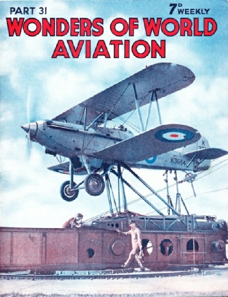 A Royal Air Force biplane being launched from a catapult at No.1 RAF Flying Training School